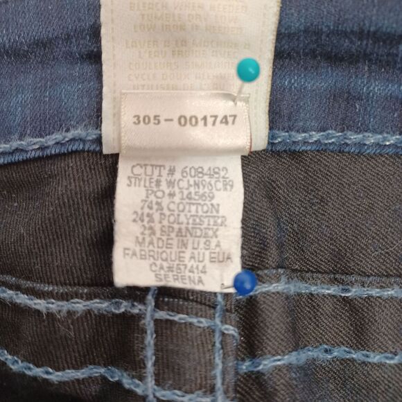 True Religion Serena Women's Skinny Flap Pockets Stretch Jeans Size 25 USA Made - Picture 10 of 16